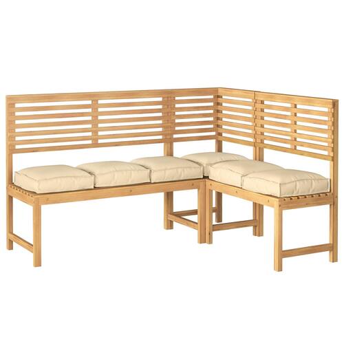 Udendørs pude Sæt af 6 Beige Polyester 40 x 40 x 8 cm