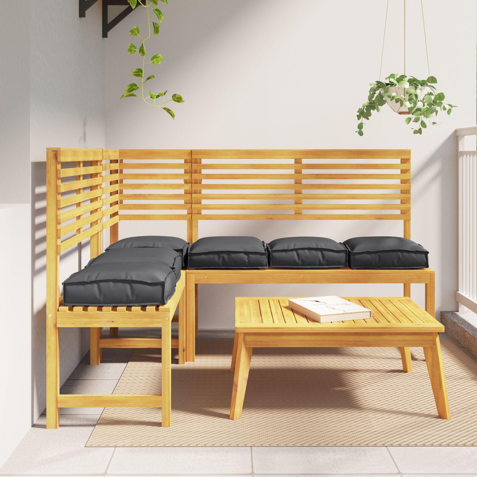 Pallepuder til sæde 6 stk Sort 40x40x8 cm Oxford stof