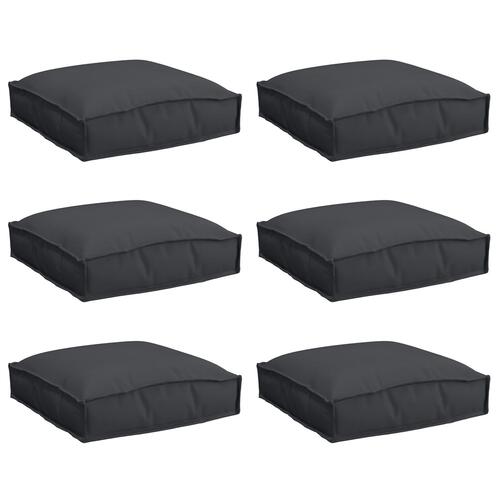 Udendørs pude Sæt af 6 Sort Polyester 40 cm x 40 cm x 8 cm