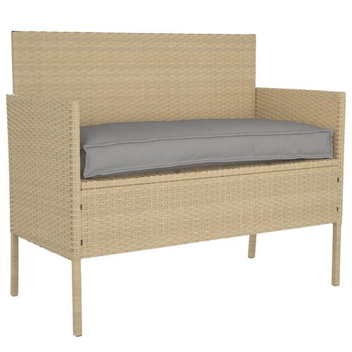 Udendørs Pude Grå Polyester 100 x 40 x 8 cm Aftageligt Betræk