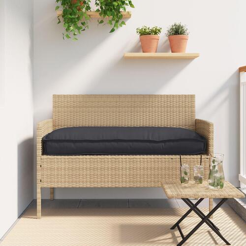 Udendørs pude Sort Polyester 100 x 40 x 8 cm Aftagelige betræk