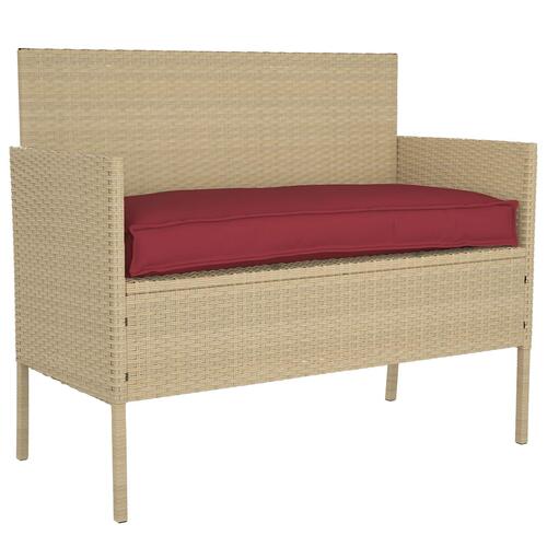 Udendørspude Vinrød Polyester 100 x 40 x 8 cm Aftagelige Betræk