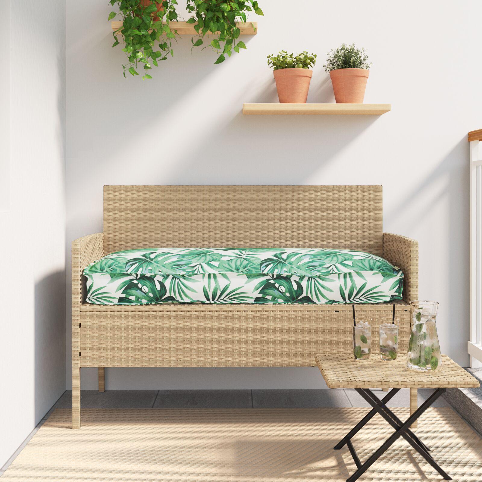 Stolehynde med bladmønster 100 x 40 x 8 cm i Oxford stof