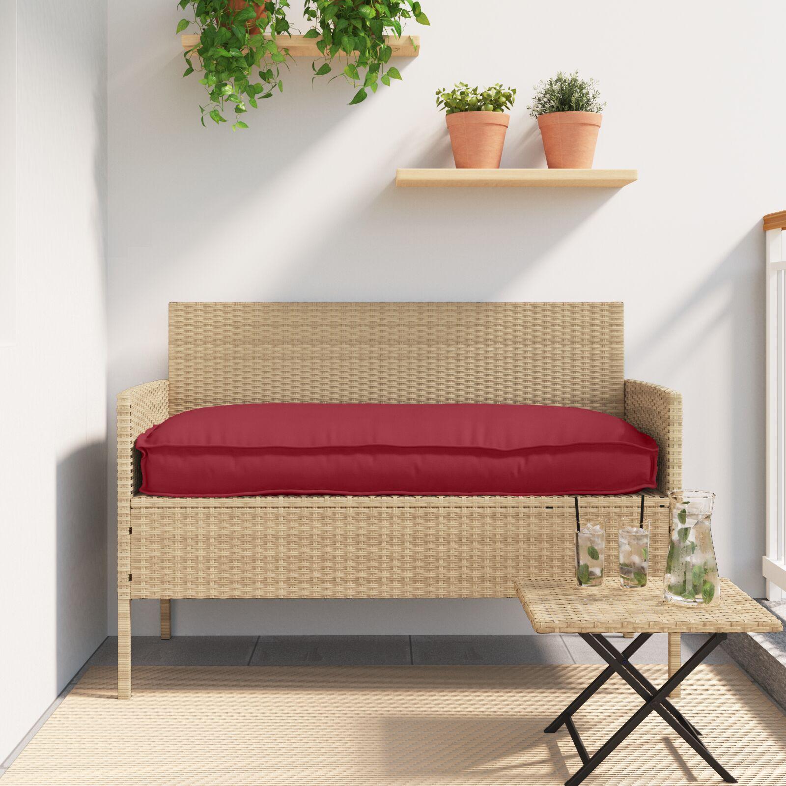 Pallehynde til bænk Vinrød 110 x 40 x 8 cm Oxford stof billede