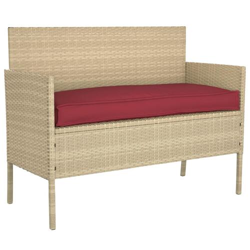 Udendørs Pude Vinrød Polyester 110 x 40 x 8 cm Pude Rektangulær