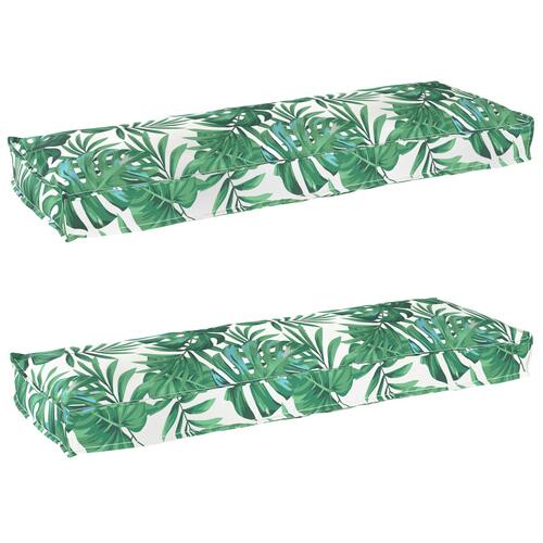 Udendørspude Grøn og Hvid Polyester 120 x 40 x 8 cm Mønster