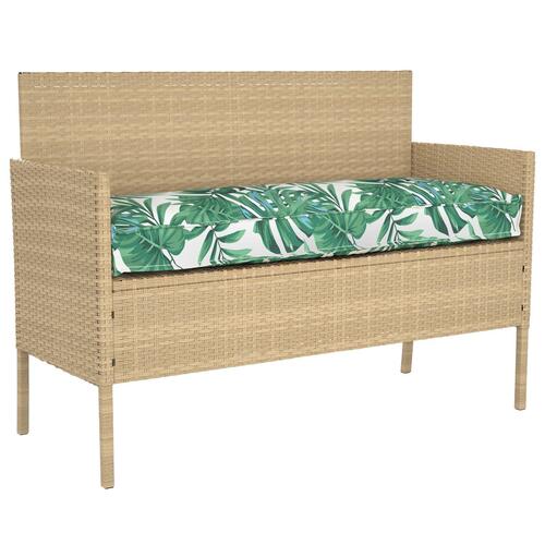 Udendørspude Grøn og Hvid Polyester 120 x 40 x 8 cm Mønster