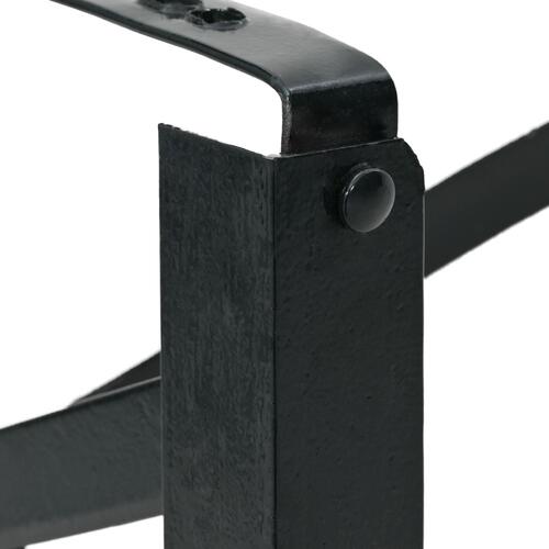 Øl Bord Ben 2 stk Foldbare Sorte Pulverlakeret Stål