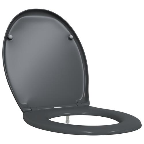 Quick Release Toiletbræt med Blød Lukning Duroplast Antracitgrå