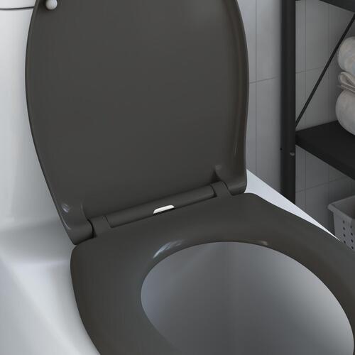 Quick Release Toiletbræt med Blød Lukning Duroplast Antracitgrå