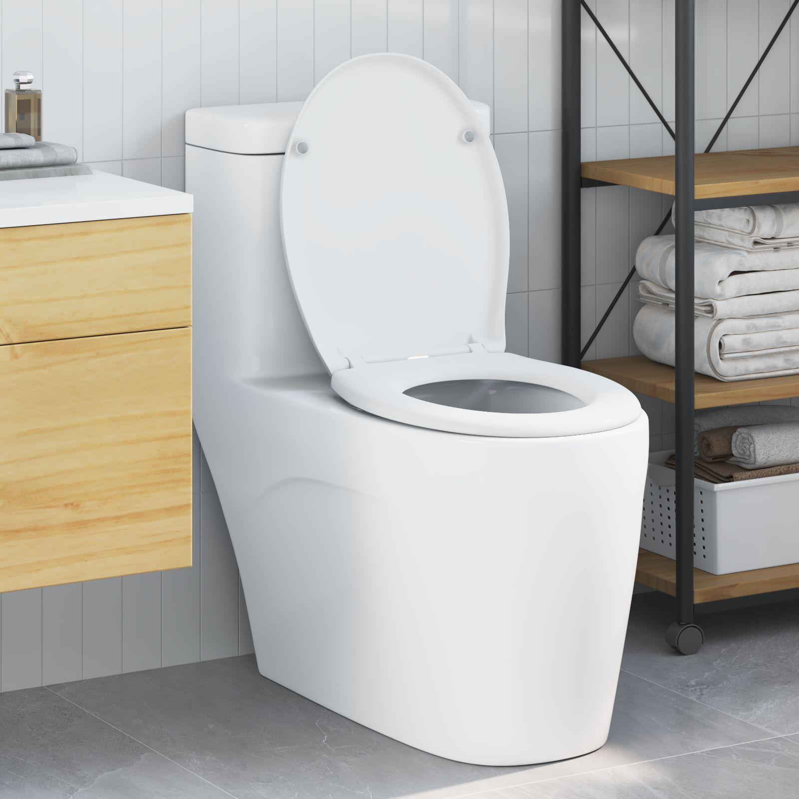 Hurtig frigivelse Toilet sæde med blød lukning Duroplast Hvid
