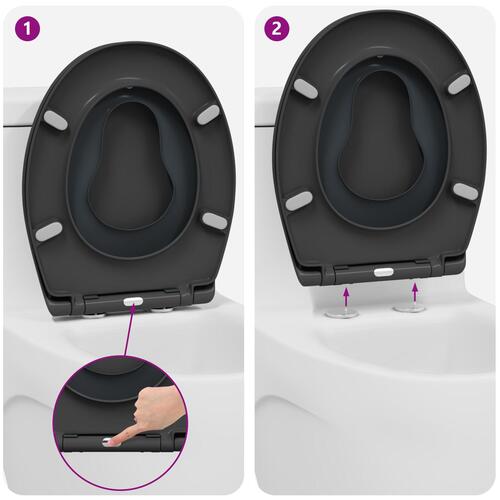 Familietoiletstol med børnesæde Hurtig frigivelse Duroplast