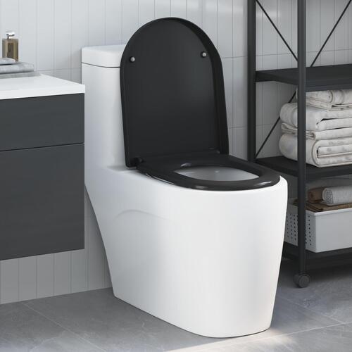 Quick Release Toiletstol med Blød Lukning Duroplast Sort