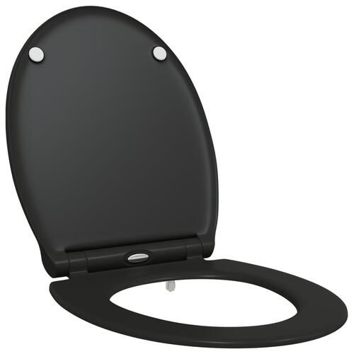 Hurtigbetjent Toiletlåg med Blød Luk Duroplast Sort