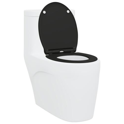 Hurtigbetjent Toiletlåg med Blød Luk Duroplast Sort