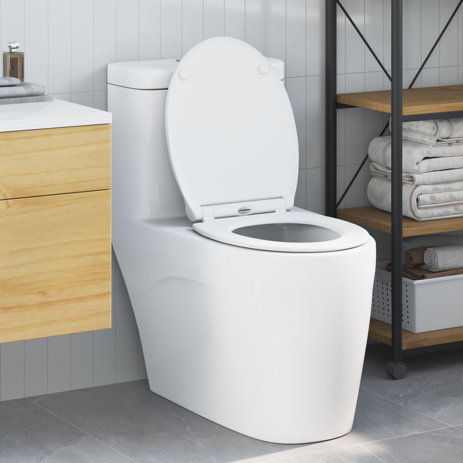 Quick Release Toilet Seat med Blødt Luk Duroplast Hvid