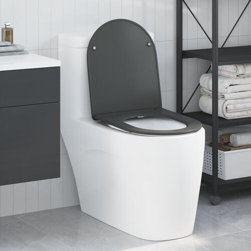 Quick Release Toiletsæde med Blød Luk Duroplast Antracit