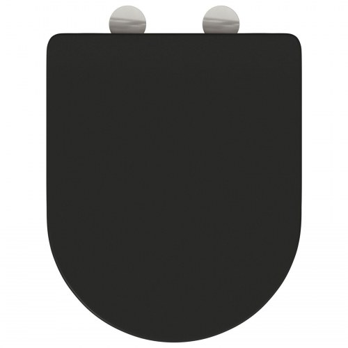 Hurtigfrigørende Toiletbræt med Blød Lukning - Duroplast, Sort