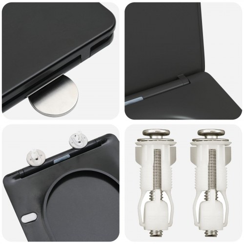 Hurtigfrigørende Toiletbræt med Blød Lukning - Duroplast, Sort