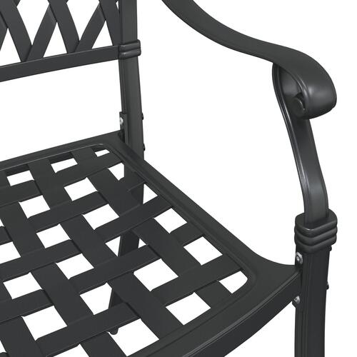 Havestole 2 stk Sort Støbt Aluminium