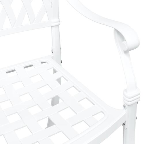 Havestole 2 stk Hvid Gitter Aluminium