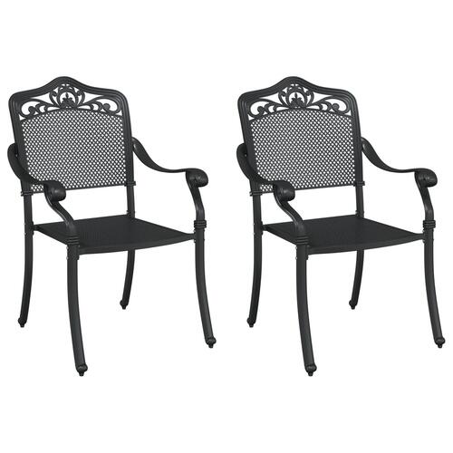Havestole 2 stk - Sort Gammelt Aluminium