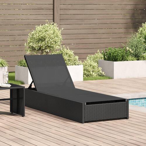 Solseng Sort 60x200x27 cm Poly Rattan