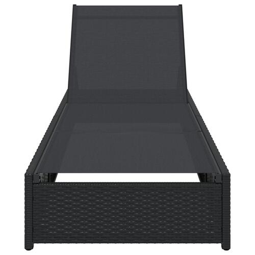 Solseng Sort 60x200x27 cm Poly Rattan
