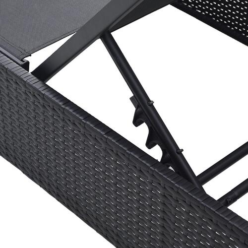 Solseng Sort 60x200x27 cm Poly Rattan