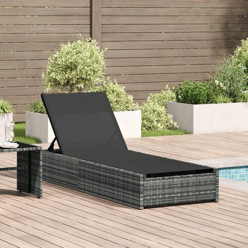 Solseng Grå 60x200x27 cm Poly Rattan