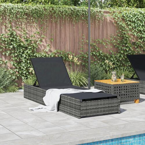 Solseng Grå 60x200x27 cm Poly Rattan