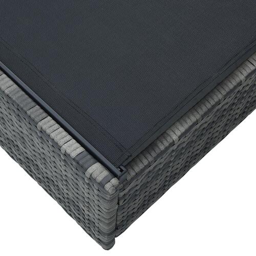 Solseng Grå 60x200x27 cm Poly Rattan