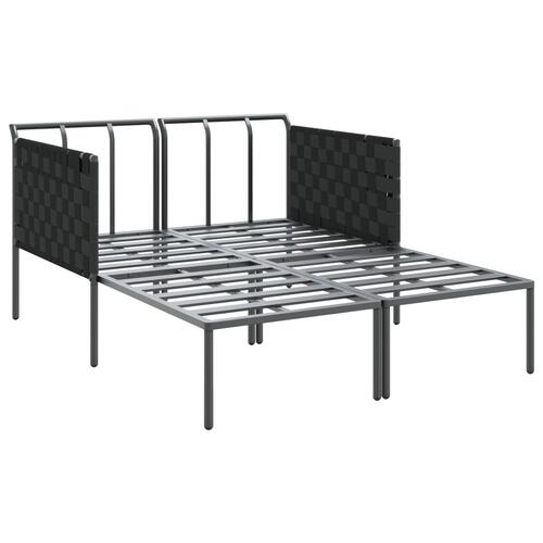 Solseng med puder til 2 personer Anthracit 115x153x69,5 cm Stål