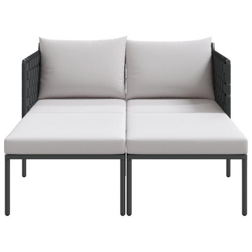 Solseng med puder til 2 personer Anthracit 115x153x69,5 cm Stål