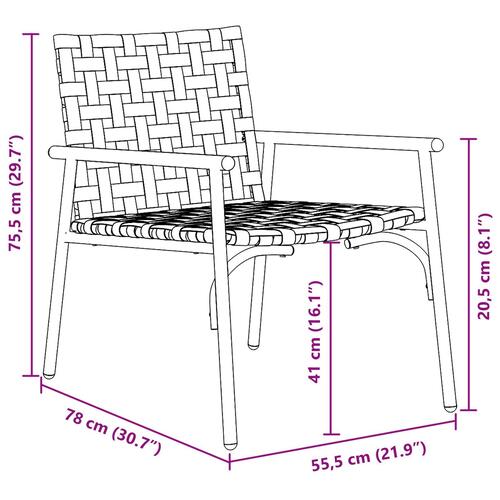 Have Stole 2 stk Sort 79x56x73,5 cm Poly Rattan