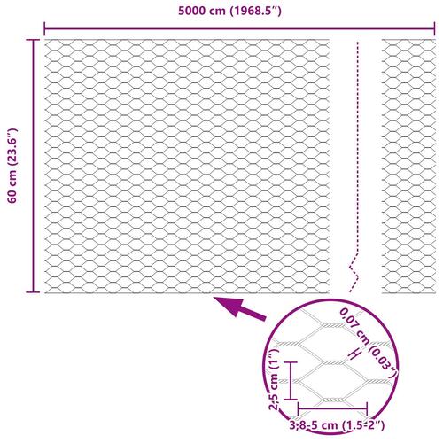 Hexagon Hegn Grøn Plastik 5000 x 0.07 x 60 cm Holdbar