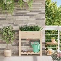 Haveplantekasse med hylde 71x37x76 cm i massivt fyrretræ