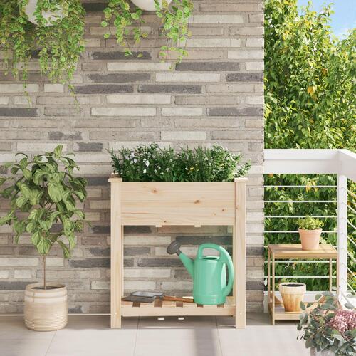Haveplantekasse med hylde 71x37x76 cm i massivt fyrretræ