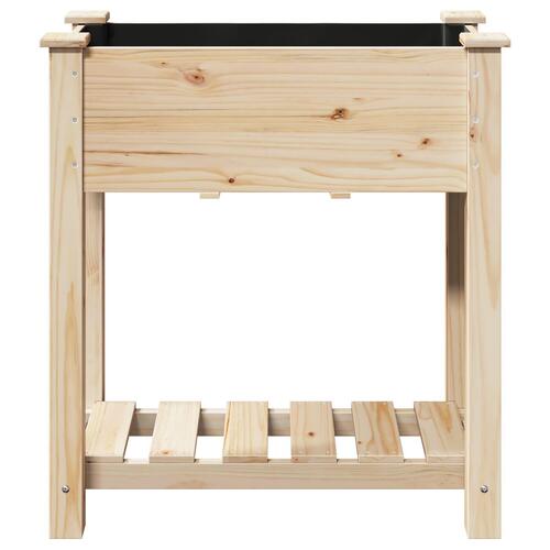 Haveplantekasse med hylde 71x37x76 cm i massivt fyrretræ