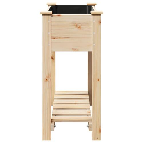 Haveplantekasse med hylde 71x37x76 cm i massivt fyrretræ