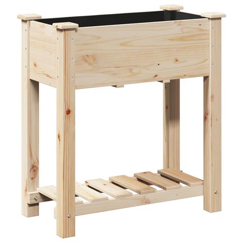 Haveplantekasse med hylde 71x37x76 cm i massivt fyrretræ