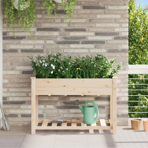 Havekrukke med hylde 115x59x76 cm Solid fyrretræ