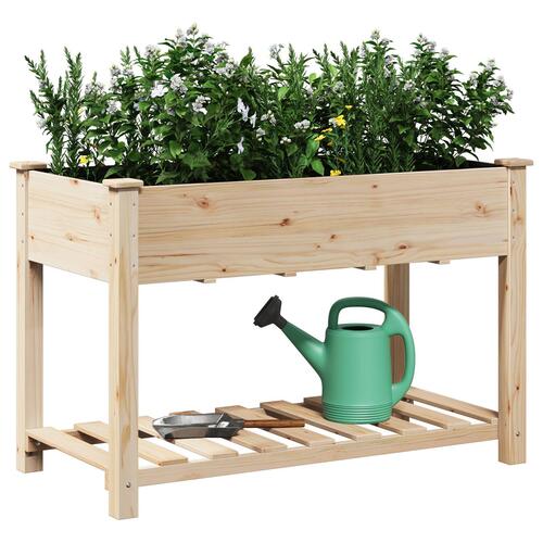 Havekrukke med hylde 115x59x76 cm Solid fyrretræ