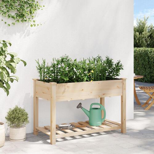 Havekrukke med hylde 115x59x76 cm Solid fyrretræ