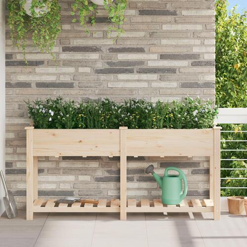 Havekrukke med Hylde 161x43x76 cm Massivt Fyrretræ
