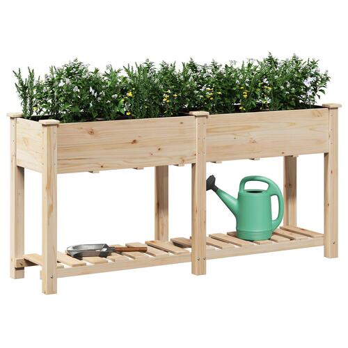 Havekrukke med Hylde 161x43x76 cm Massivt Fyrretræ