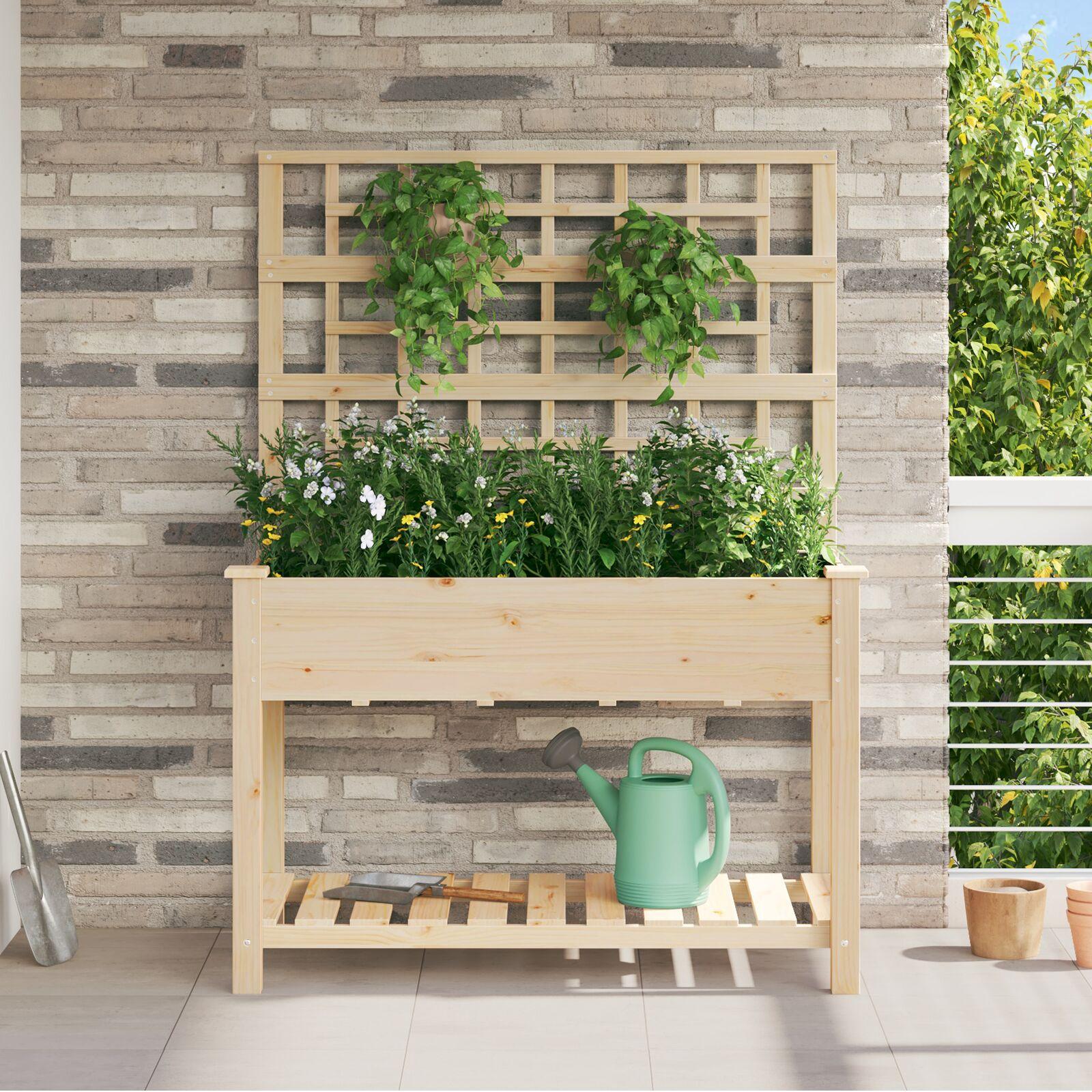 Have Blomsterkrukke Beige 115 x 60.5 x 153 cm Massivt fyrretræ billede