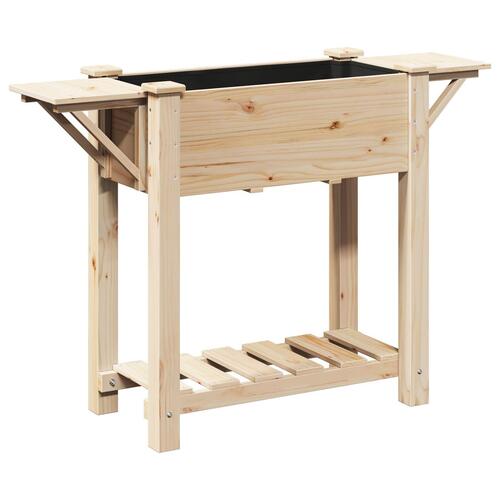 Havekasse med hylder 111x37x76 cm Massivt fyrretræ
