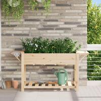 Haveplantekasse med hylder 155x59x76 cm Massivt fyrretræ