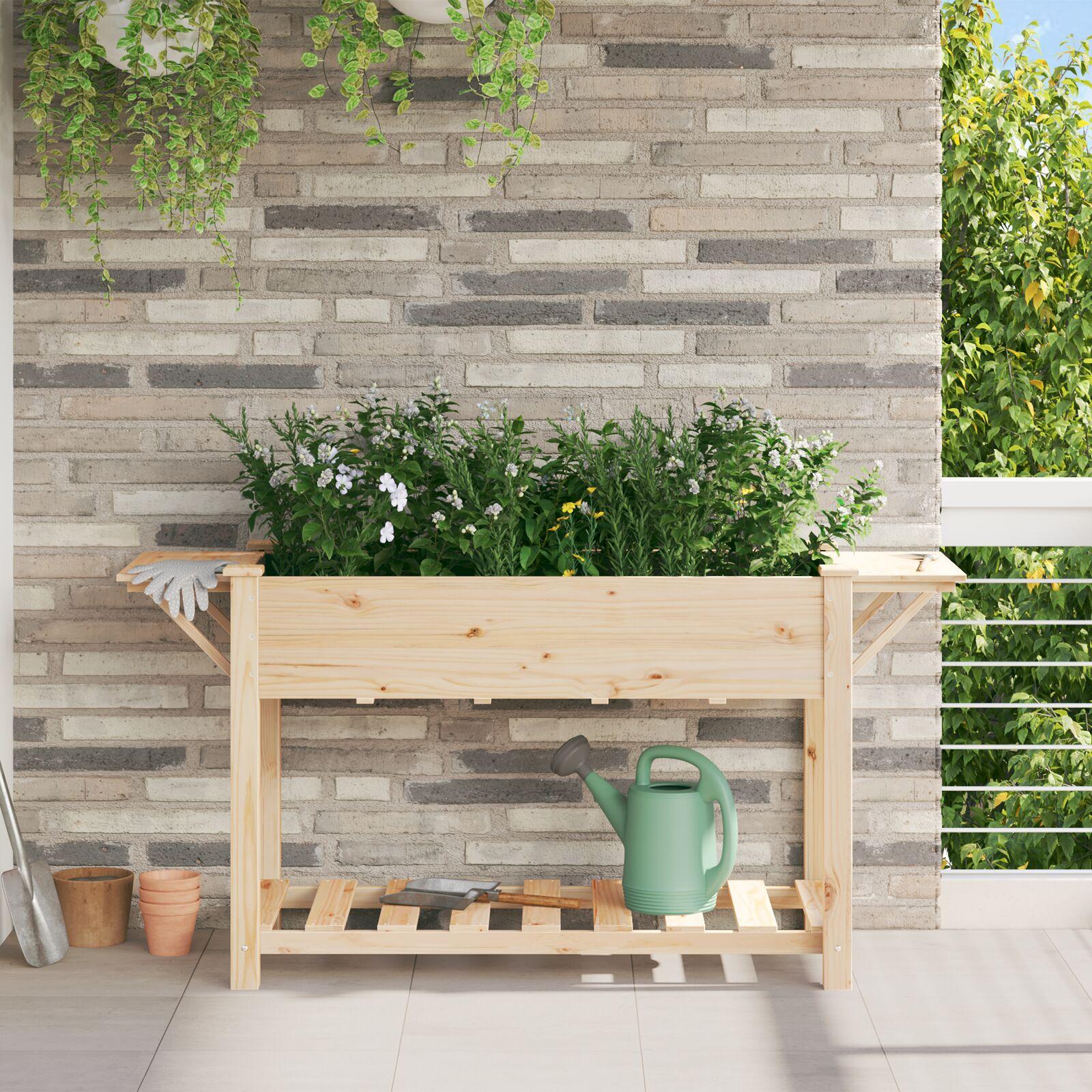 Have Blomsterkrukke Beige 155 x 59 x 76.5 cm Massivt fyrretræ billede